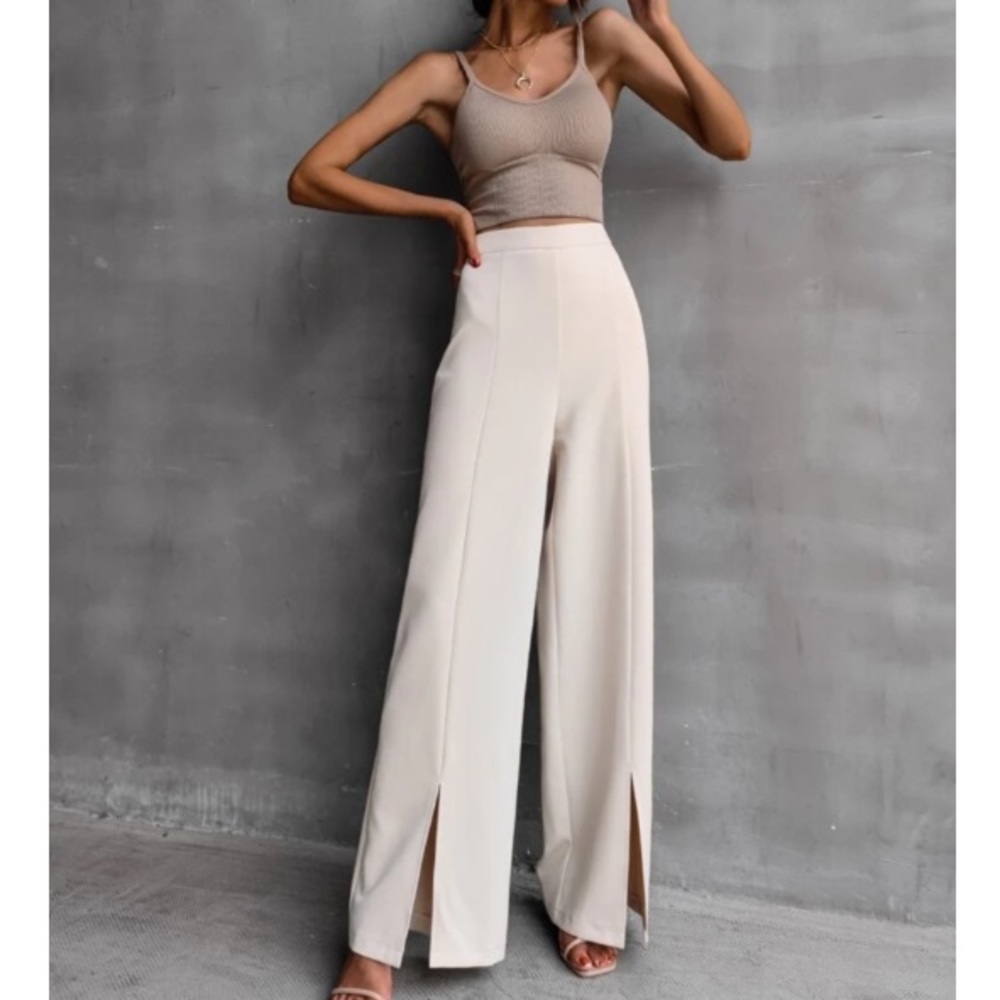 Wide leg side slit pants - Picture 10 of 16